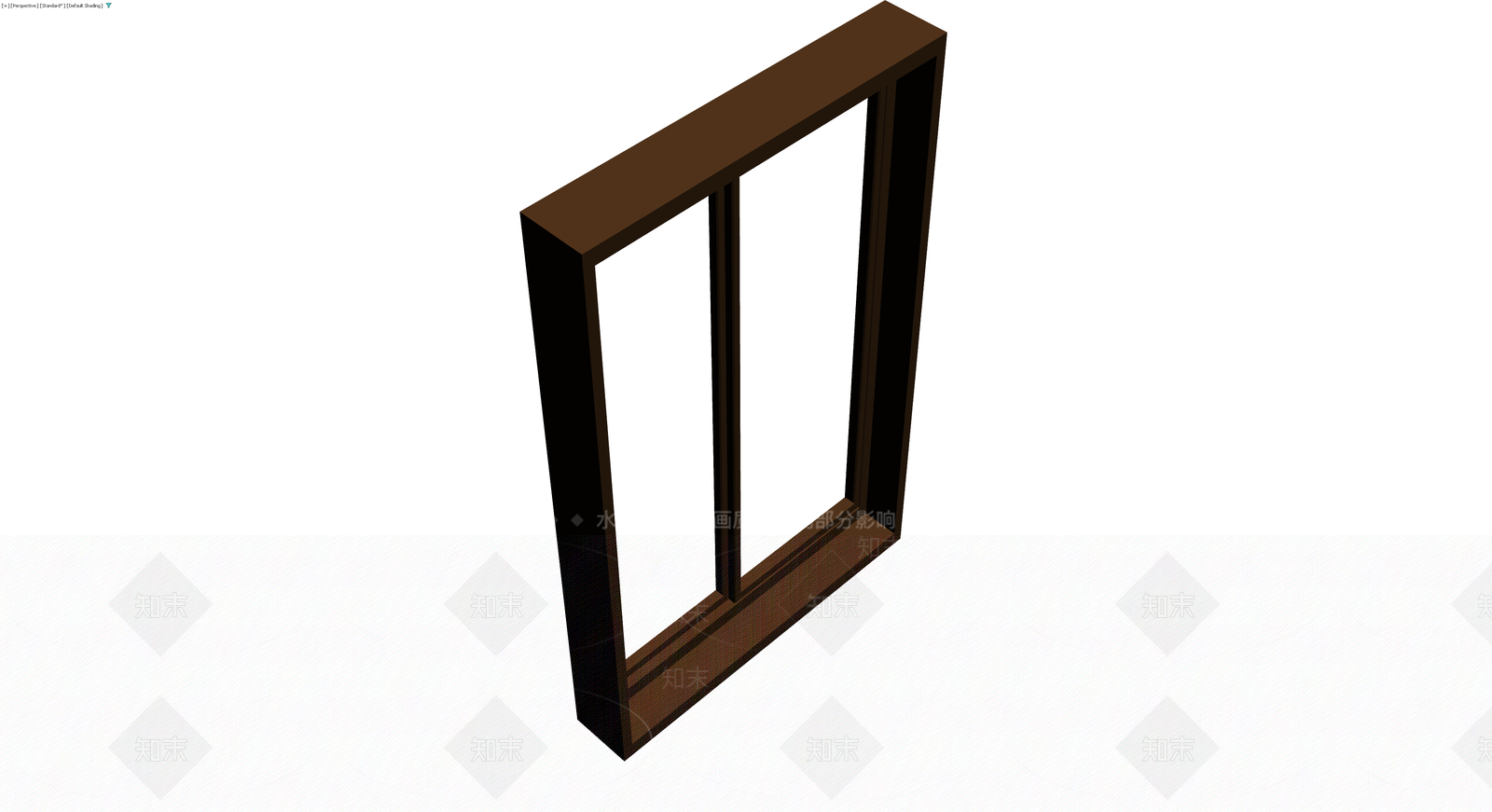 深棕色双扇推拉窗3D模型下载【ID:1230384378】