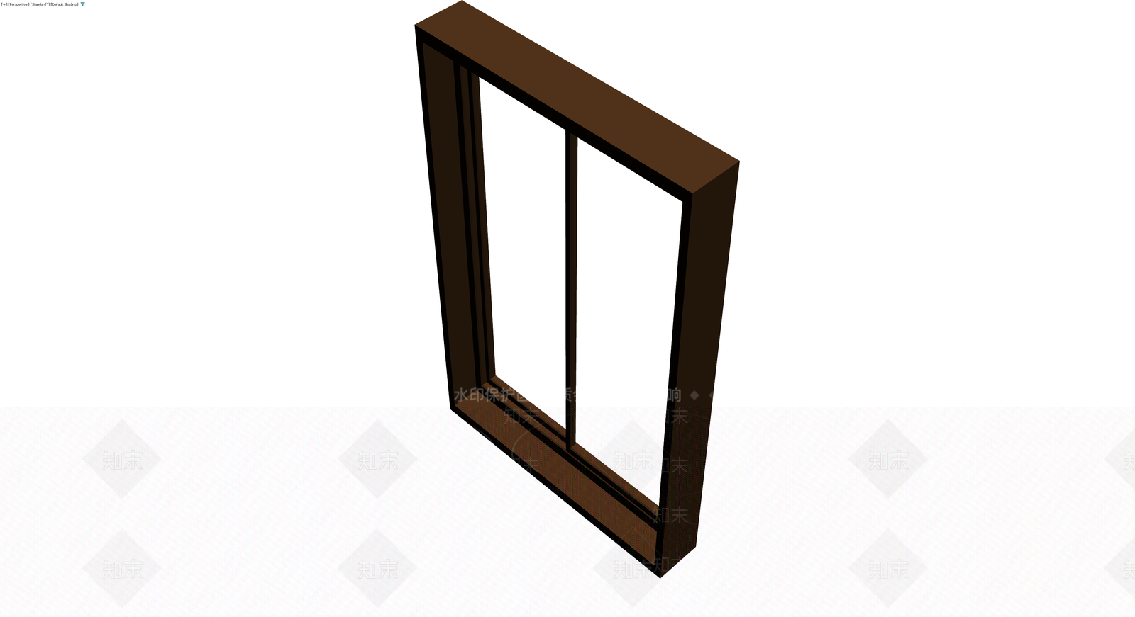 深棕色双扇推拉窗3D模型下载【ID:1230384378】