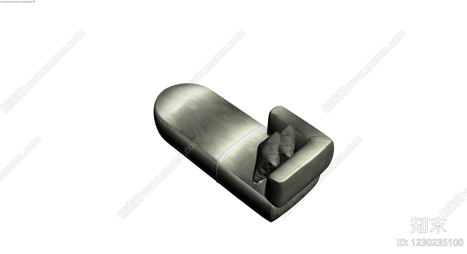 现代灰色布艺贵妃榻3D模型下载【ID:1230235100】