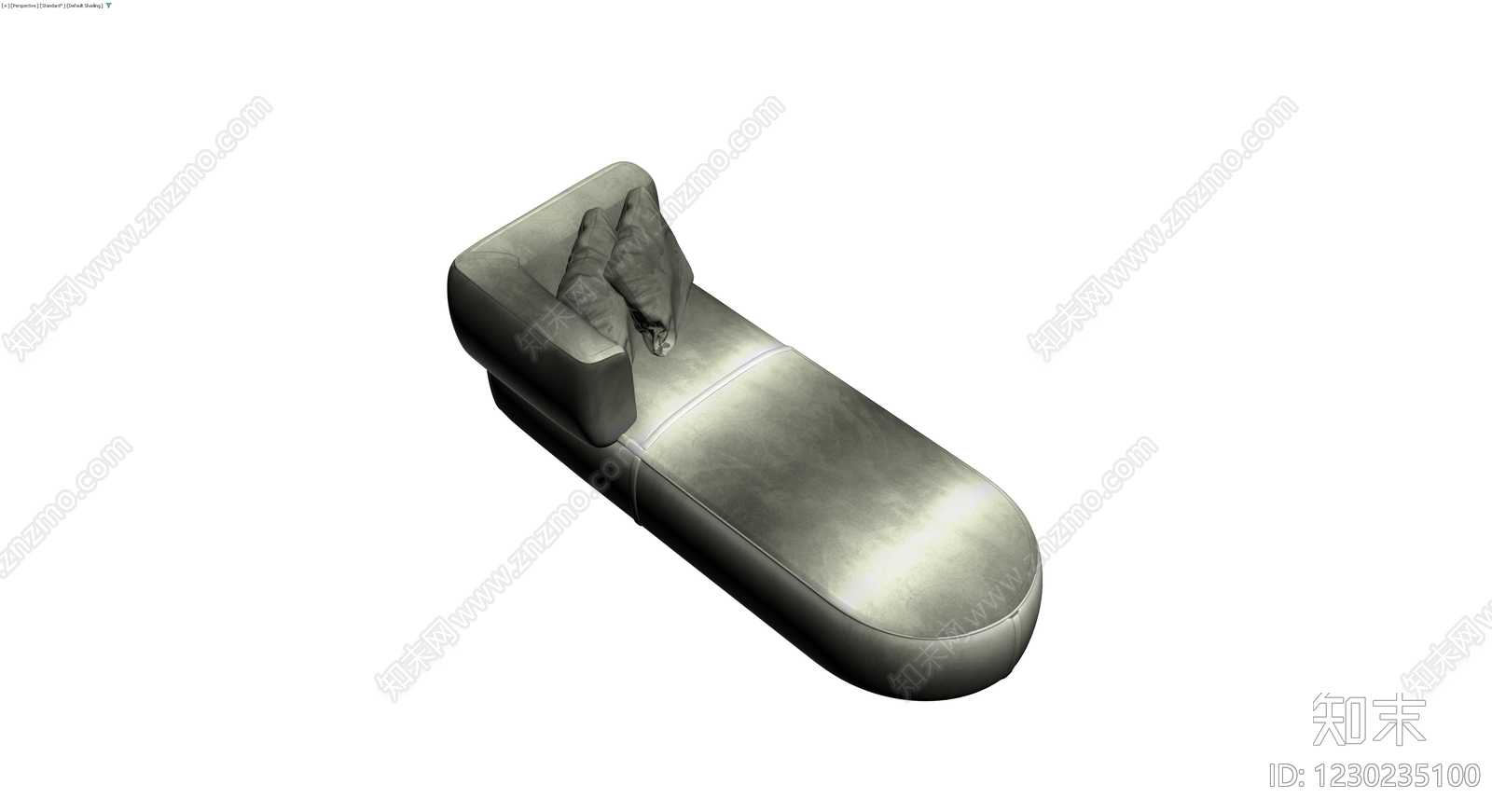 现代灰色布艺贵妃榻3D模型下载【ID:1230235100】
