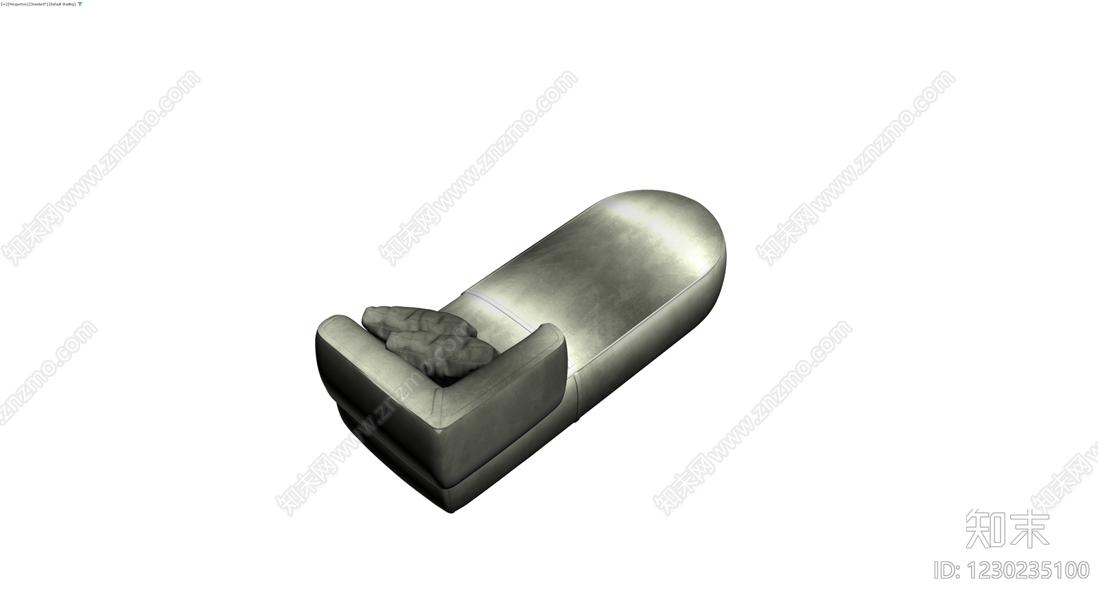 现代灰色布艺贵妃榻3D模型下载【ID:1230235100】