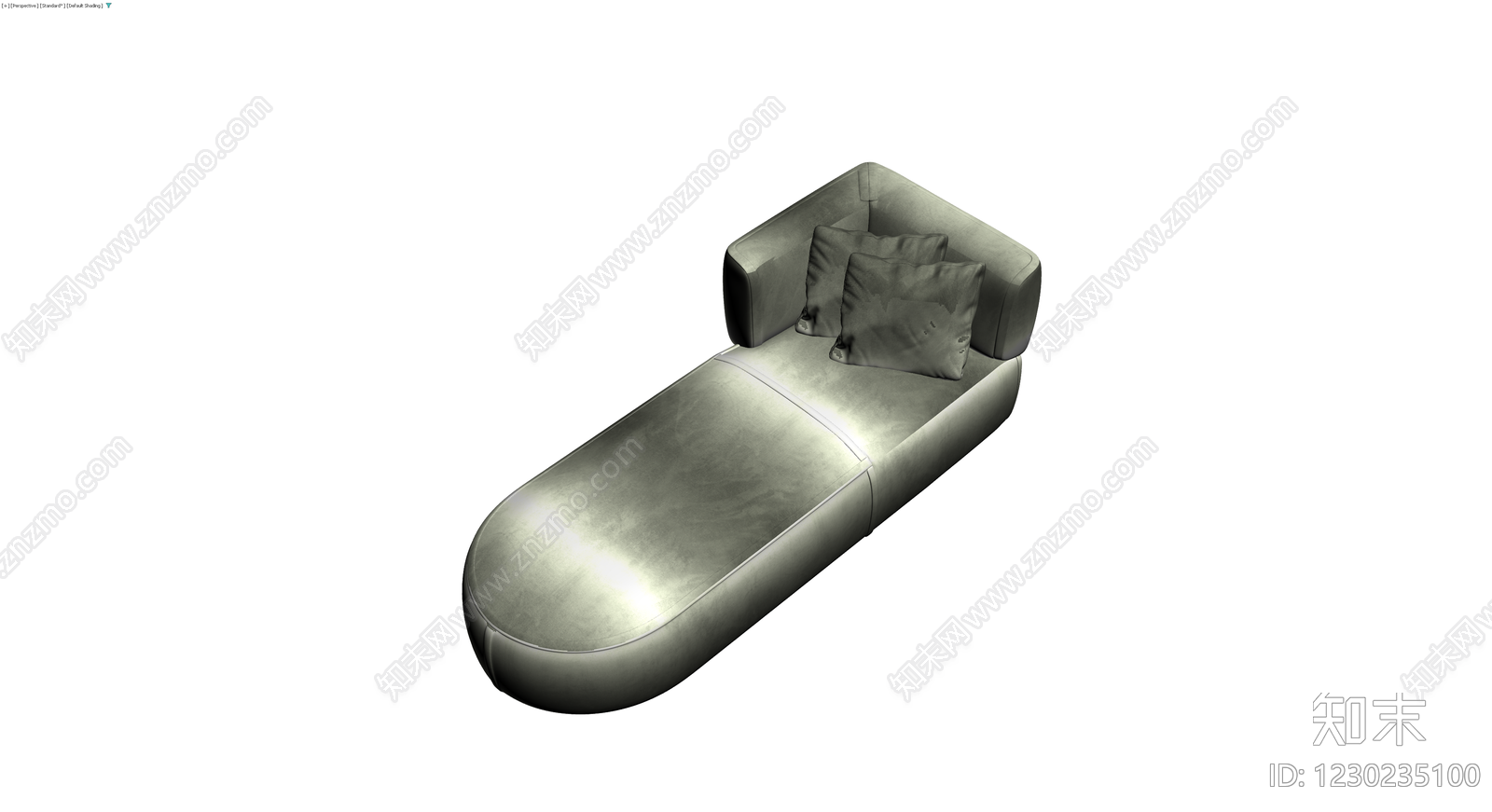 现代灰色布艺贵妃榻3D模型下载【ID:1230235100】