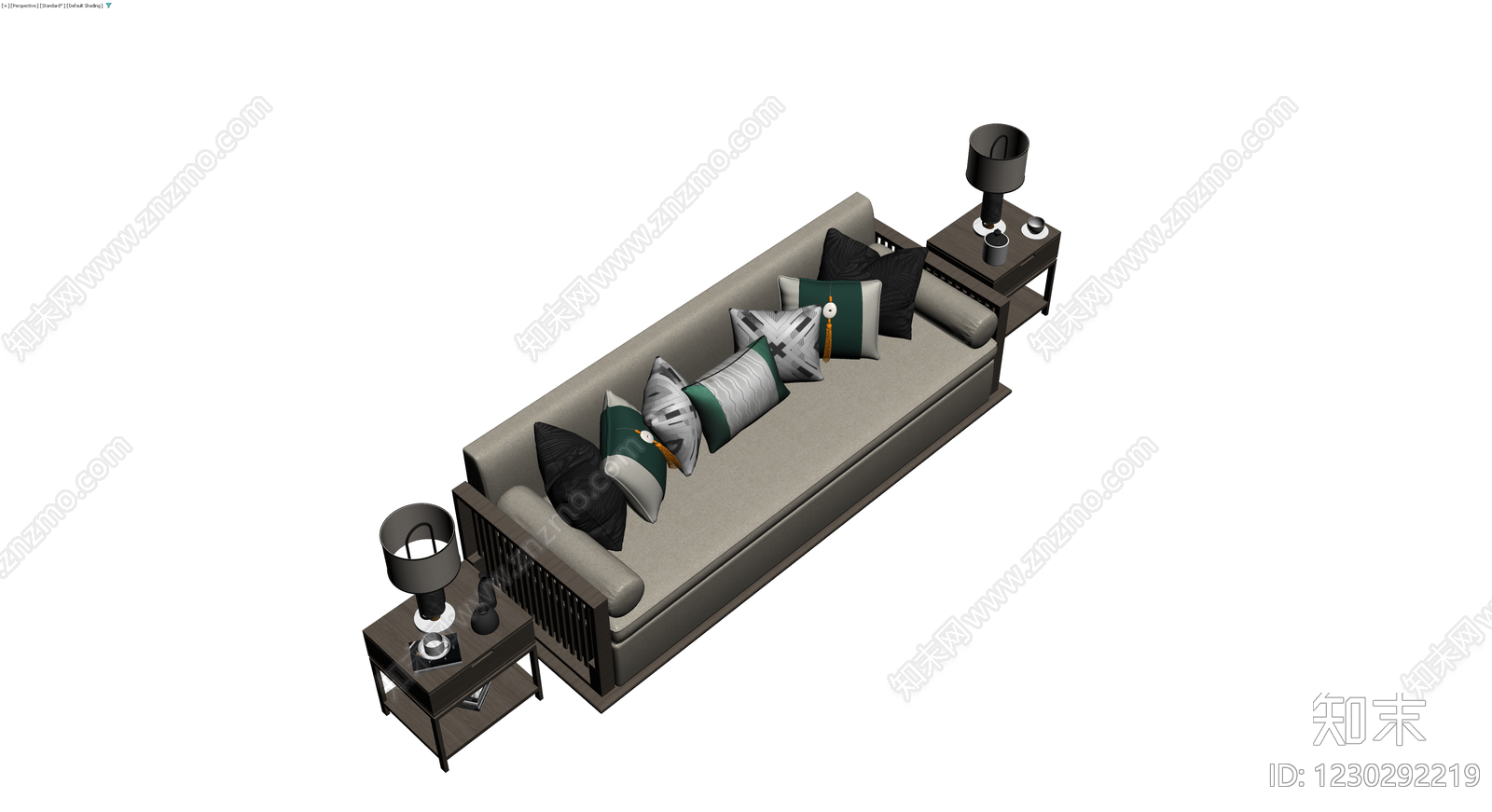 新中式实木沙发组合3D模型下载【ID:1230292219】