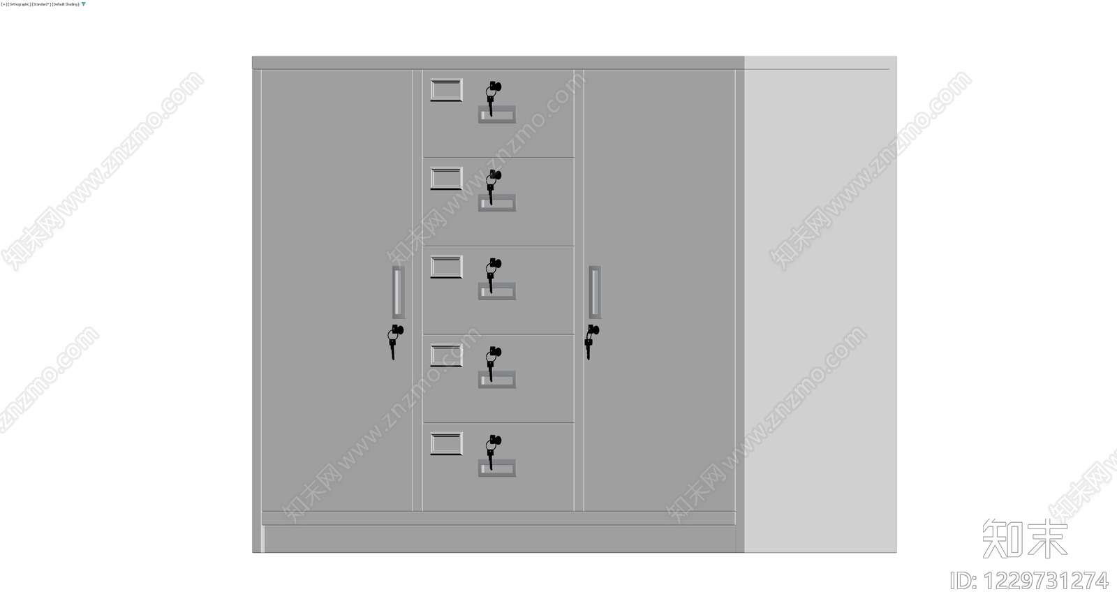 灰模五斗柜组合3D模型下载【ID:1229731274】
