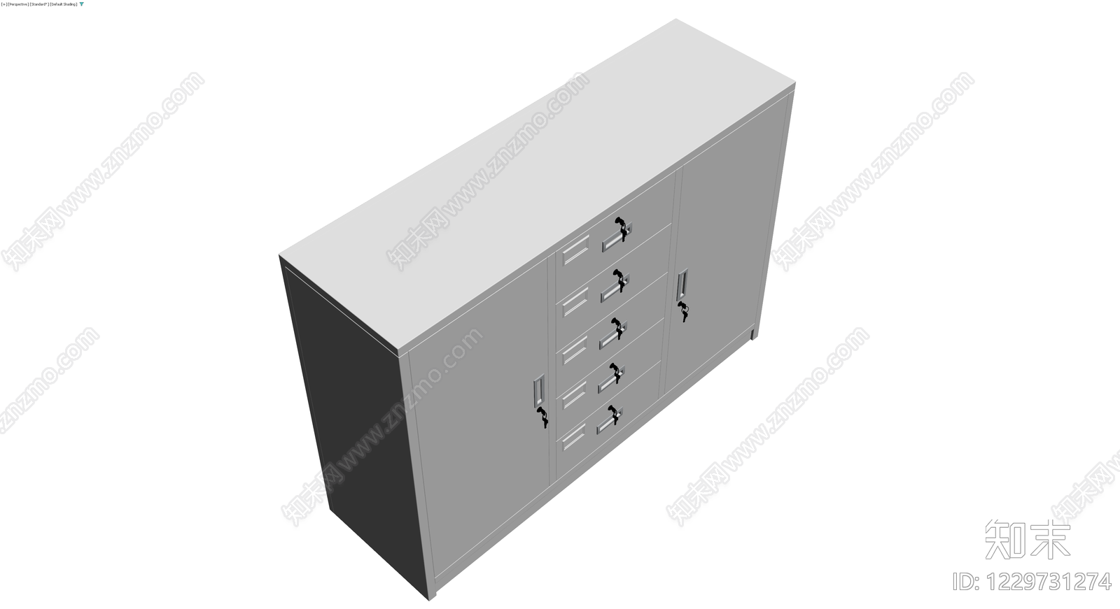 灰模五斗柜组合3D模型下载【ID:1229731274】