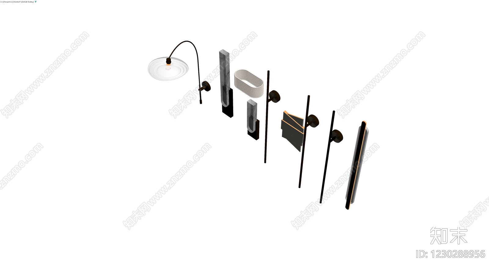 现代壁灯组合模型3D模型下载【ID:1230288956】