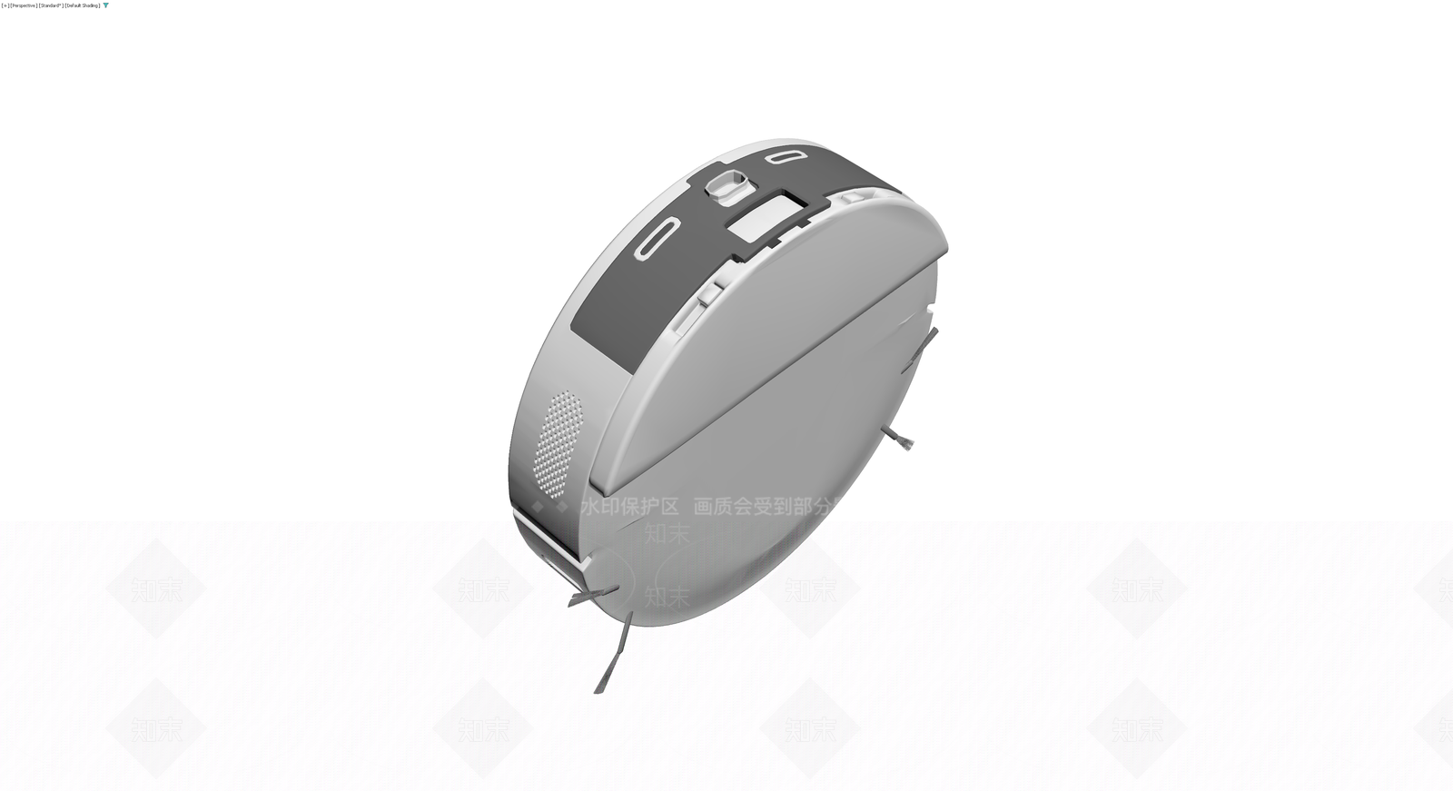 白色圆形扫地机器人3D模型下载【ID:1230372491】