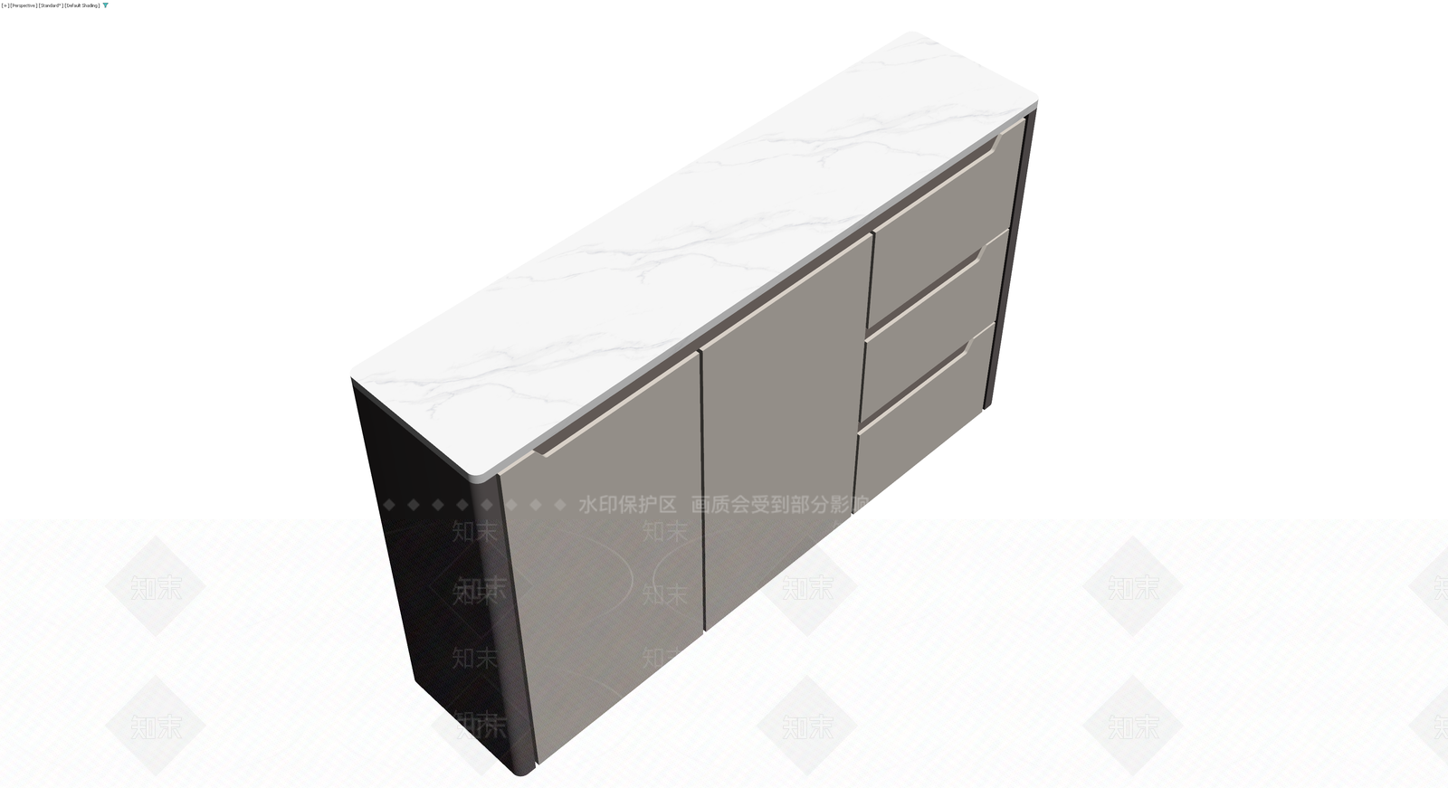 现代风格大理石纹柜体3D模型下载【ID:1230399601】