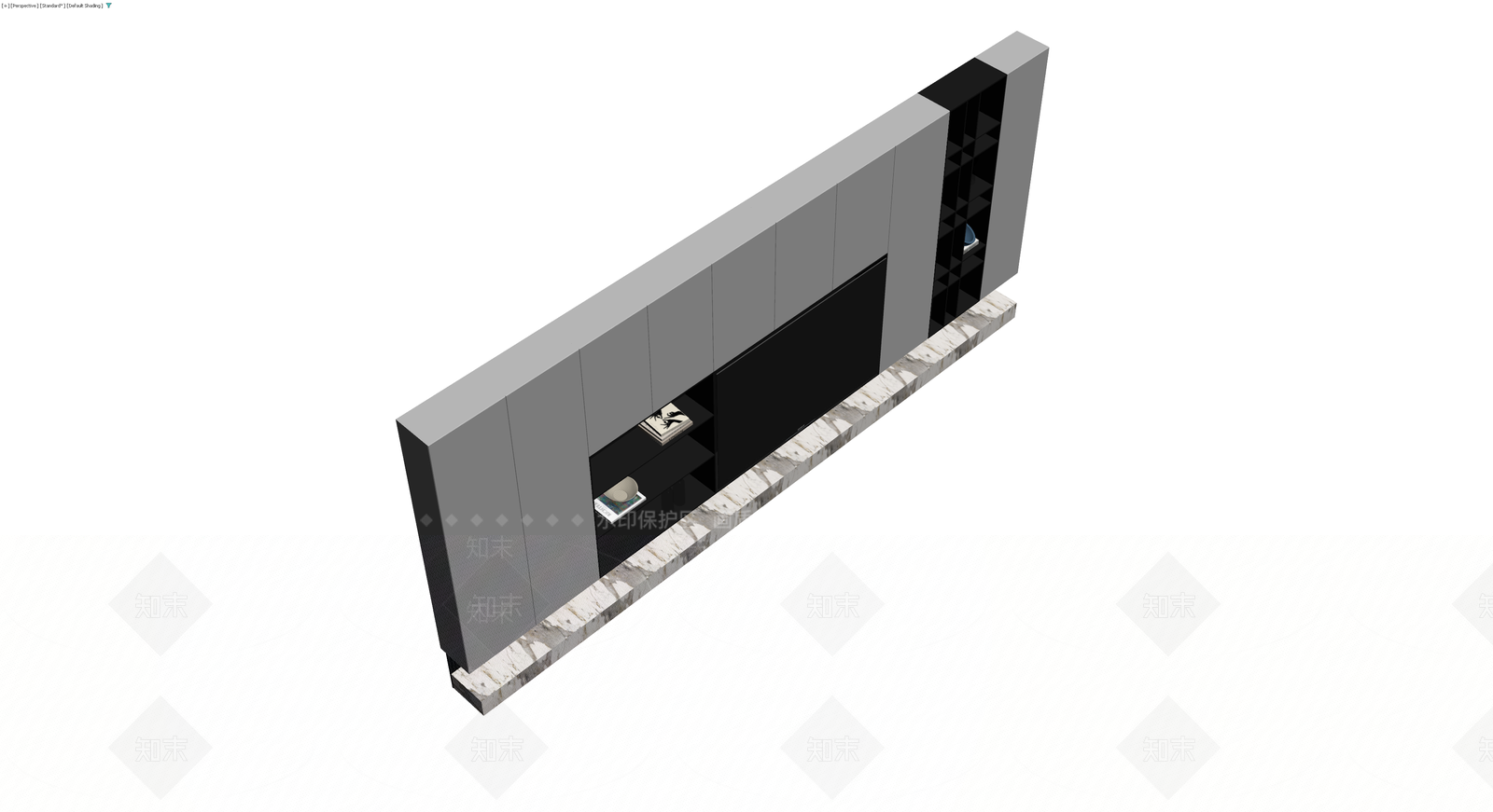 现代灰黑配色电视柜3D模型下载【ID:1229681152】