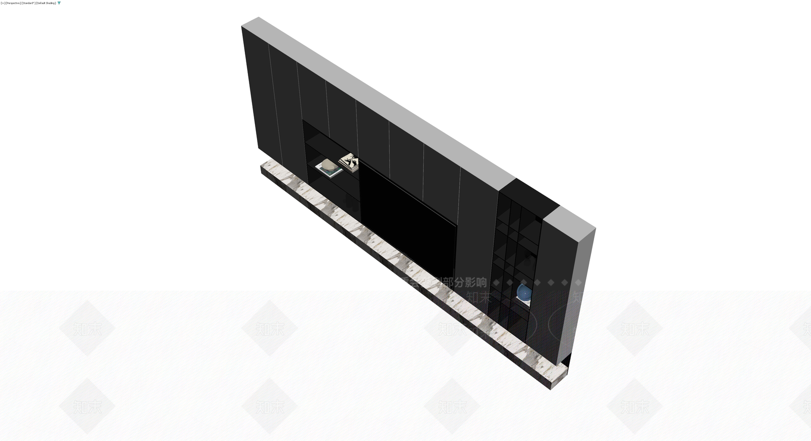 现代灰黑配色电视柜3D模型下载【ID:1229681152】