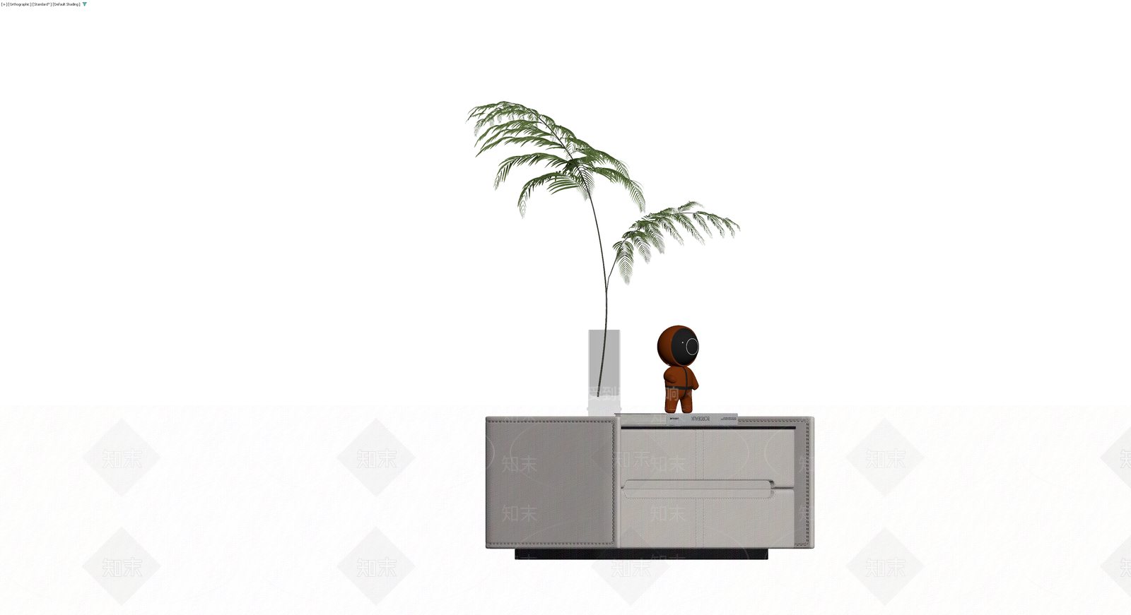 现代风格带抽屉床头柜3D模型下载【ID:1229941227】