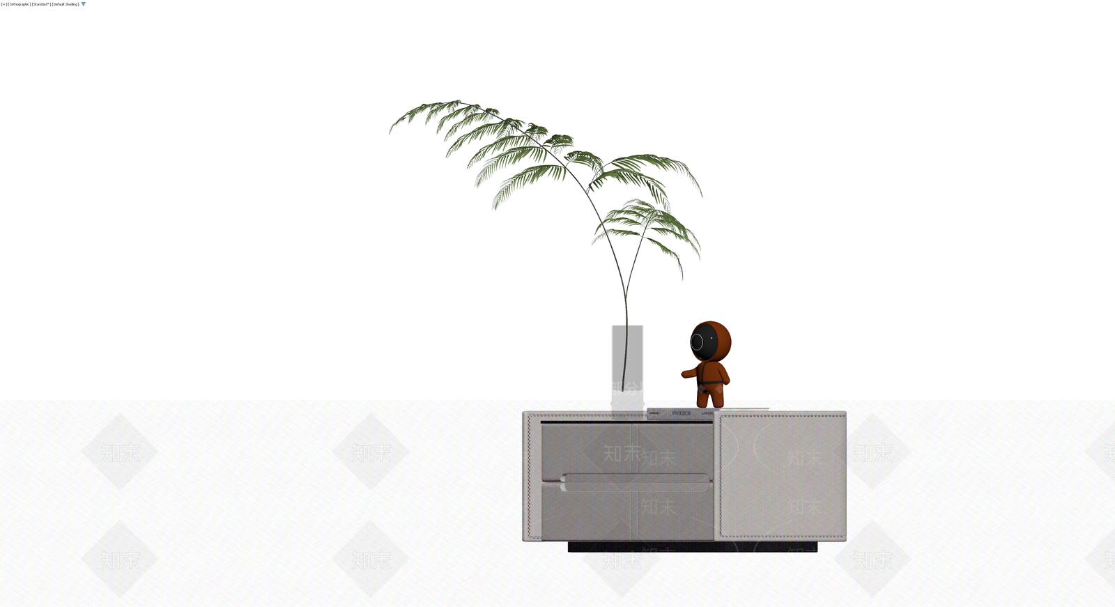 现代风格带抽屉床头柜3D模型下载【ID:1229941227】