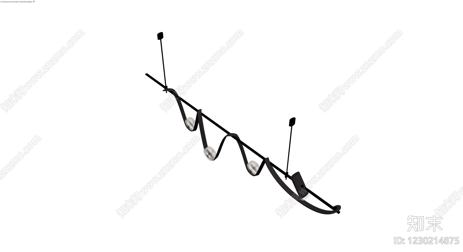 现代波浪造型吊灯3D模型下载【ID:1230214875】