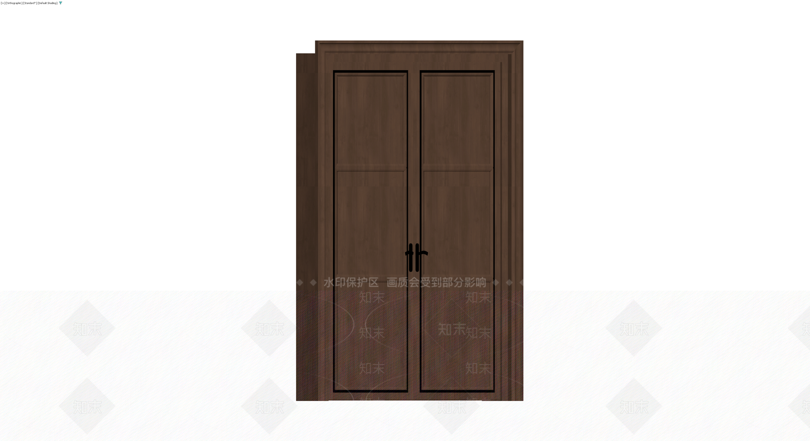 深色双开门衣柜3D模型下载【ID:1230112983】