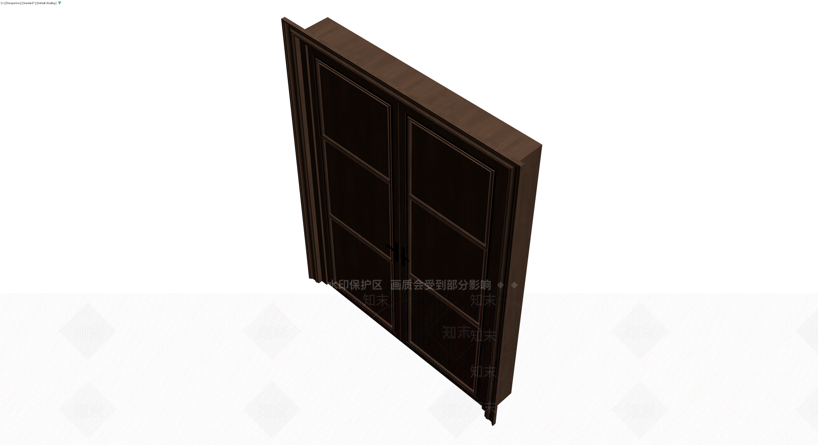 深色双开门衣柜3D模型下载【ID:1230112983】
