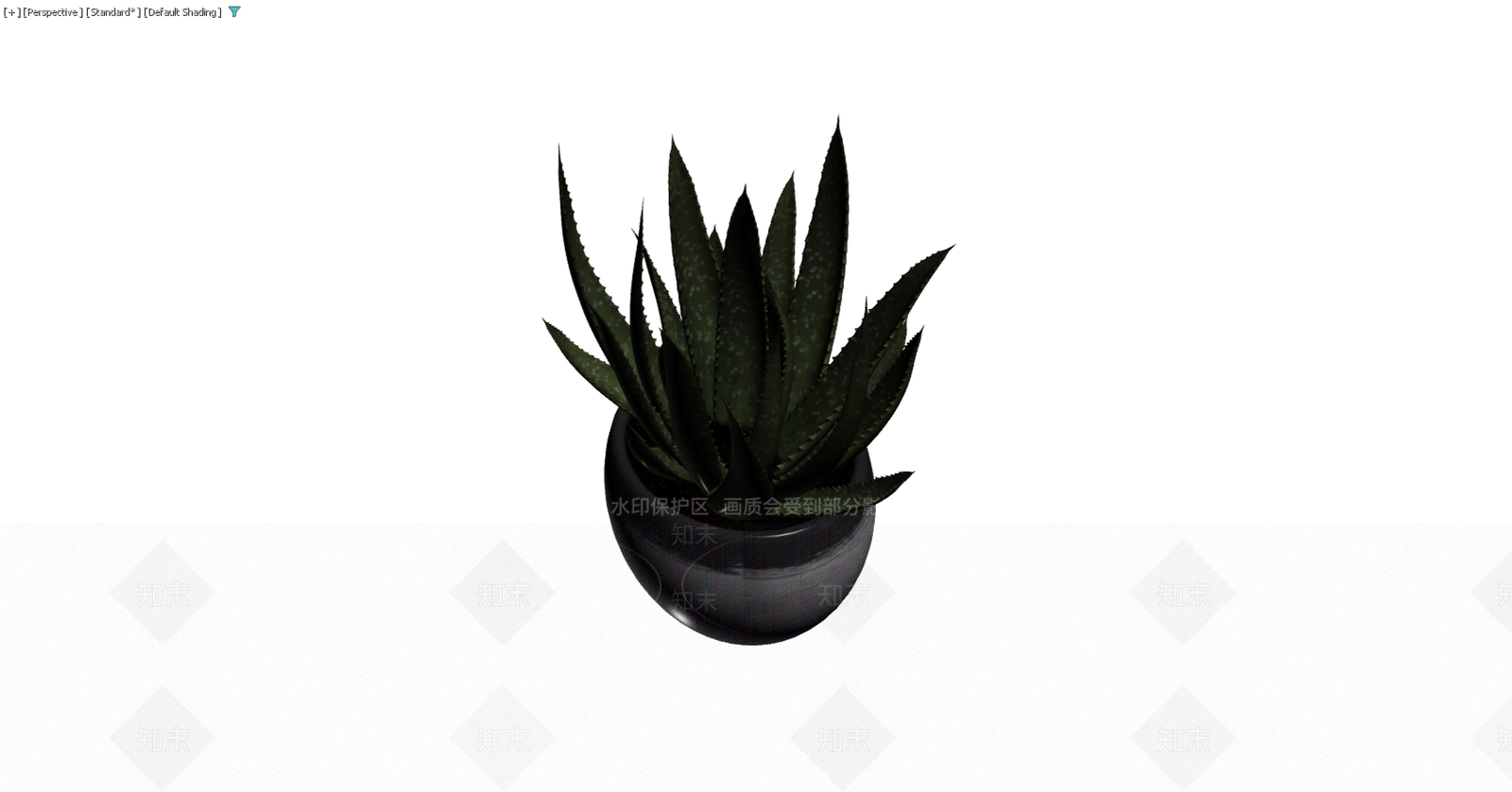 黑色花盆芦荟盆栽3D模型下载【ID:1229577078】