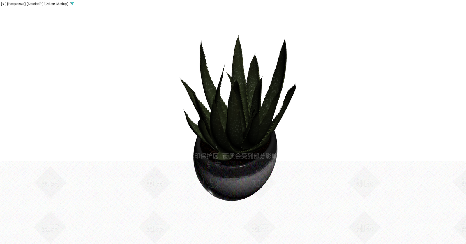 黑色花盆芦荟盆栽3D模型下载【ID:1229577078】