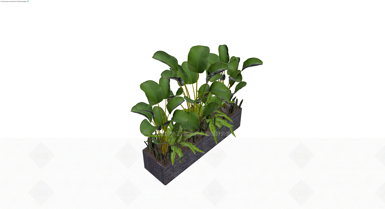 长方形编织花箱盆栽组合3D模型下载【ID:1230371464】