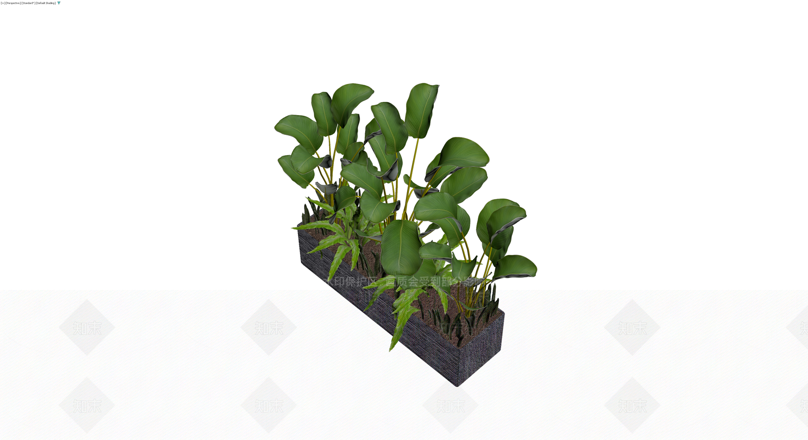 长方形编织花箱盆栽组合3D模型下载【ID:1230371464】