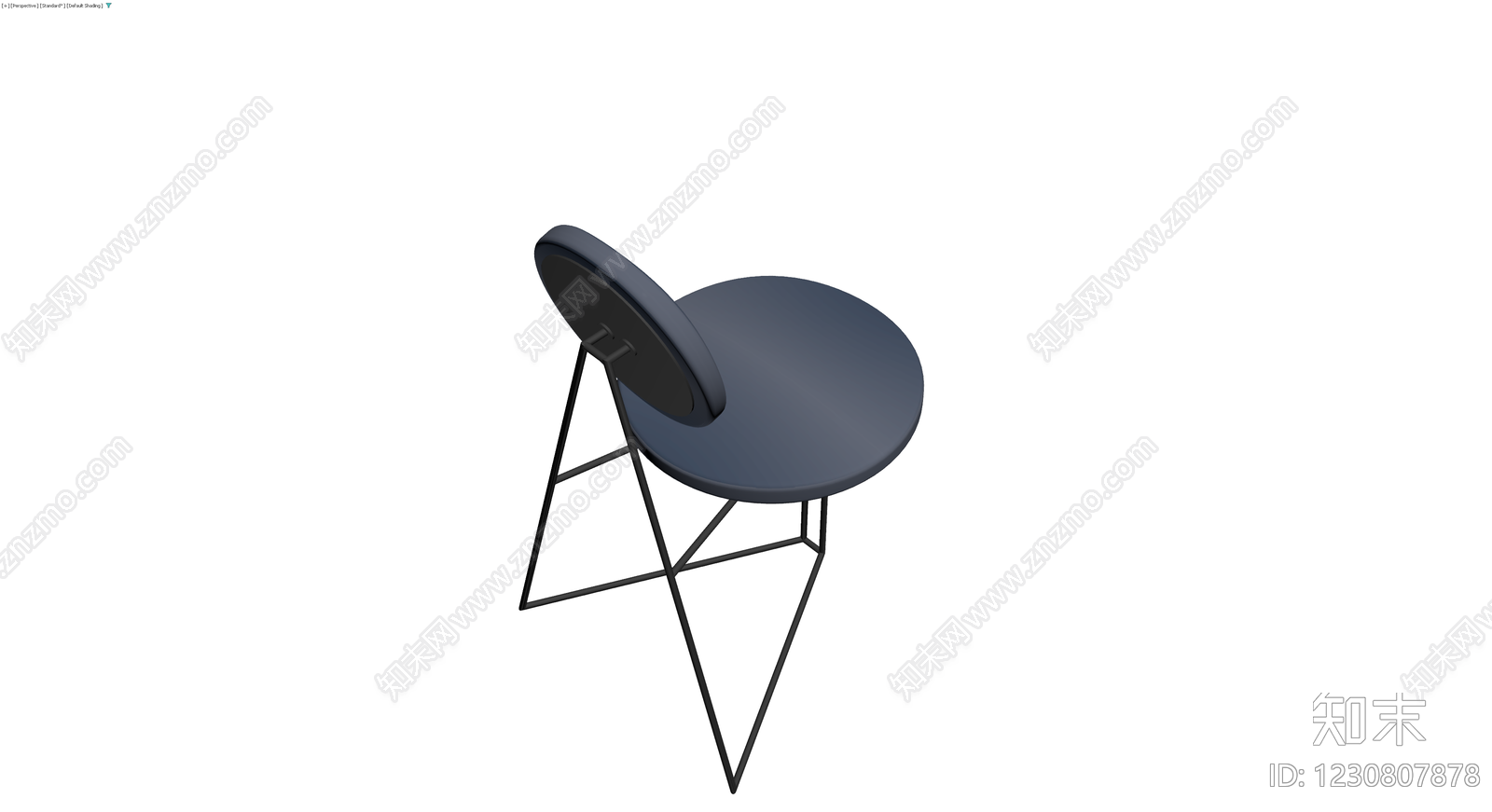 现代金属圆形靠背椅3D模型下载【ID:1230807878】