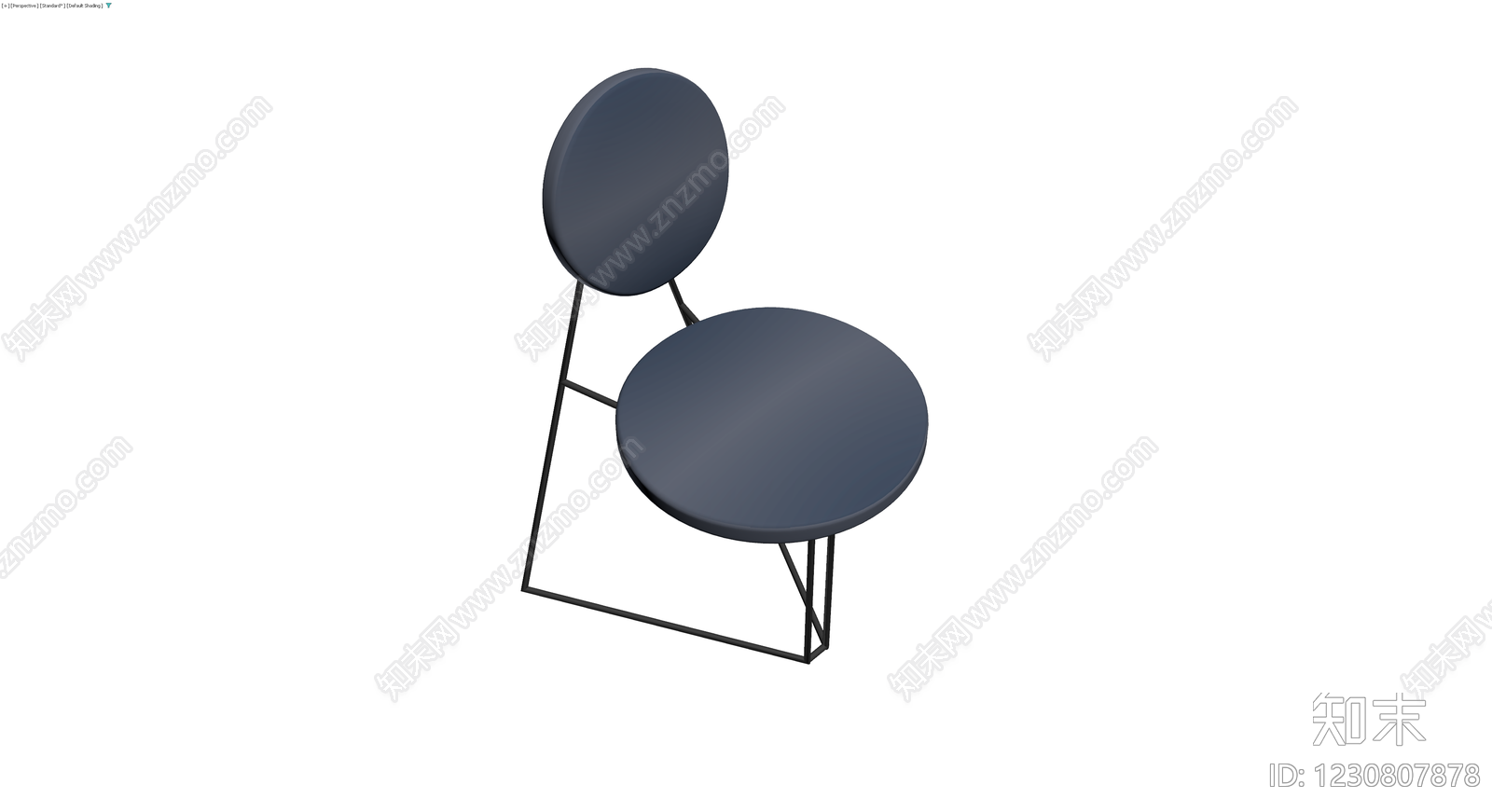 现代金属圆形靠背椅3D模型下载【ID:1230807878】