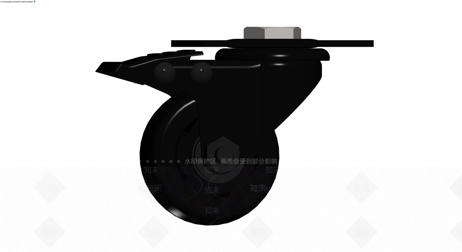 黑色工业脚轮组件3D模型下载【ID:1230770954】
