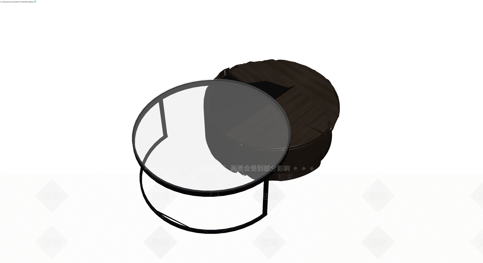 深色木纹圆形茶几3D模型下载【ID:1230186472】