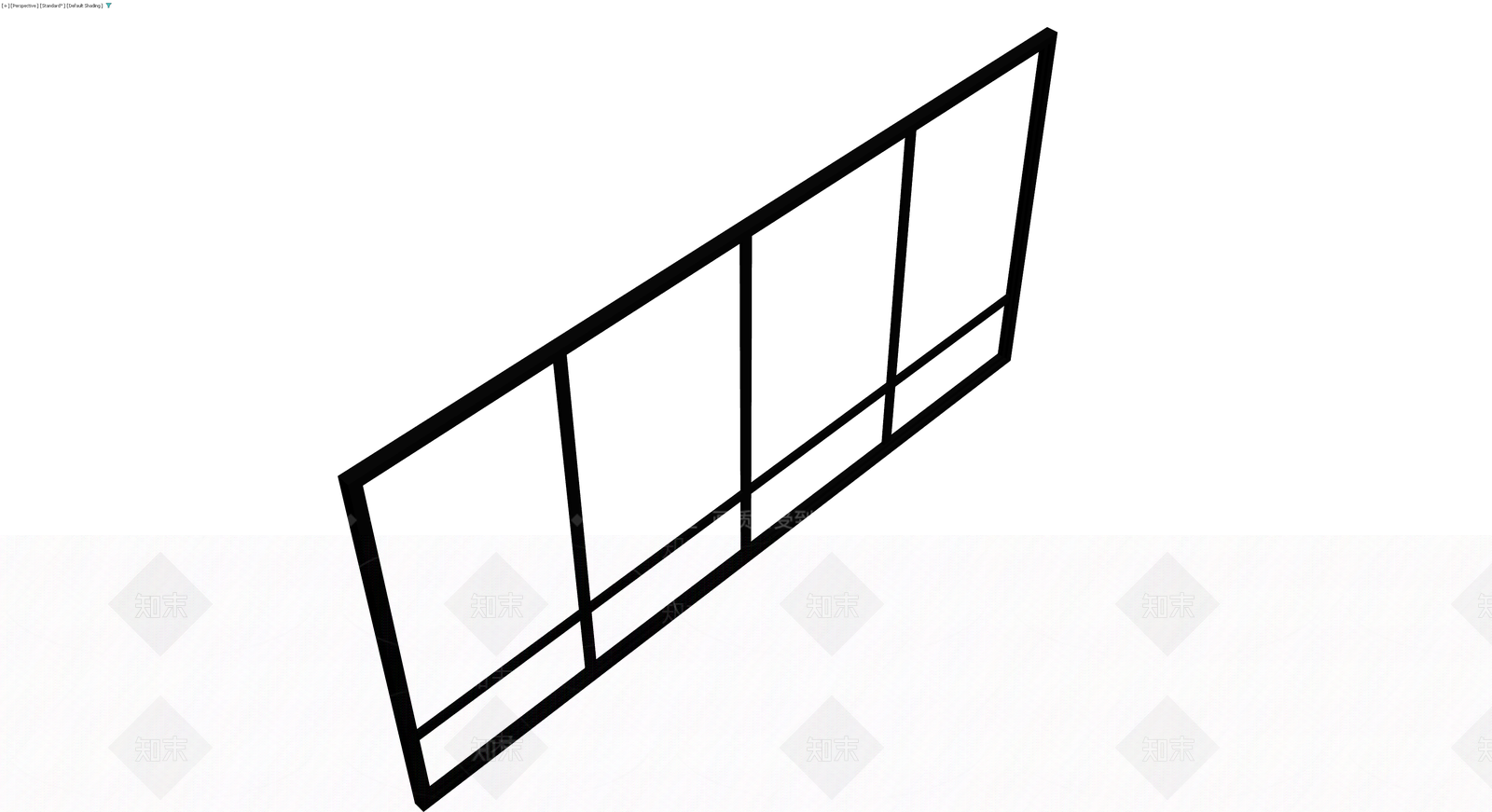 黑色四格屏风隔断3D模型下载【ID:1229846569】