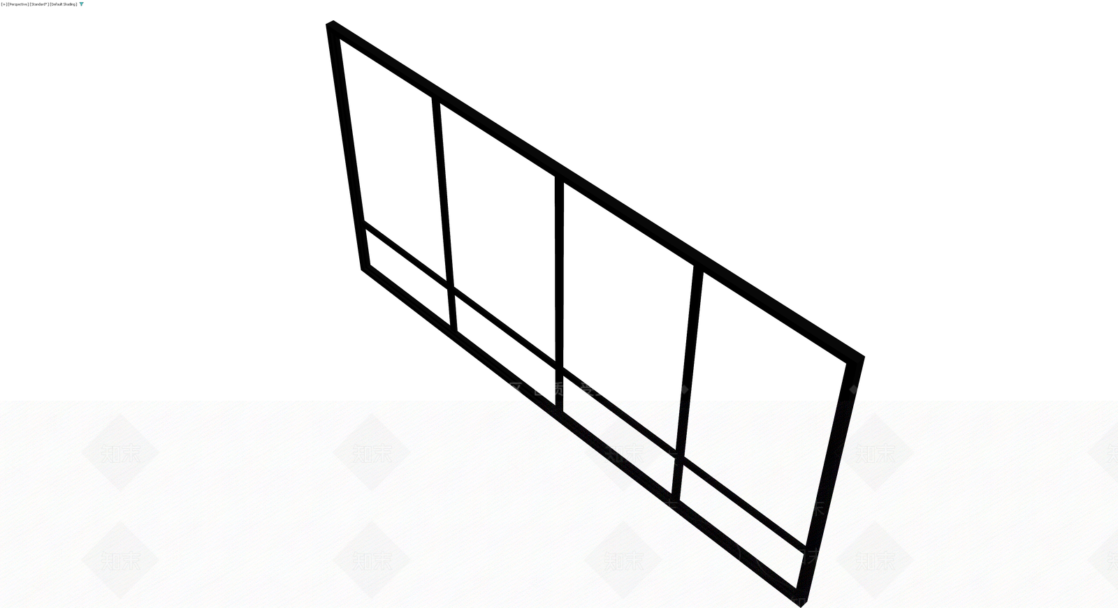 黑色四格屏风隔断3D模型下载【ID:1229846569】