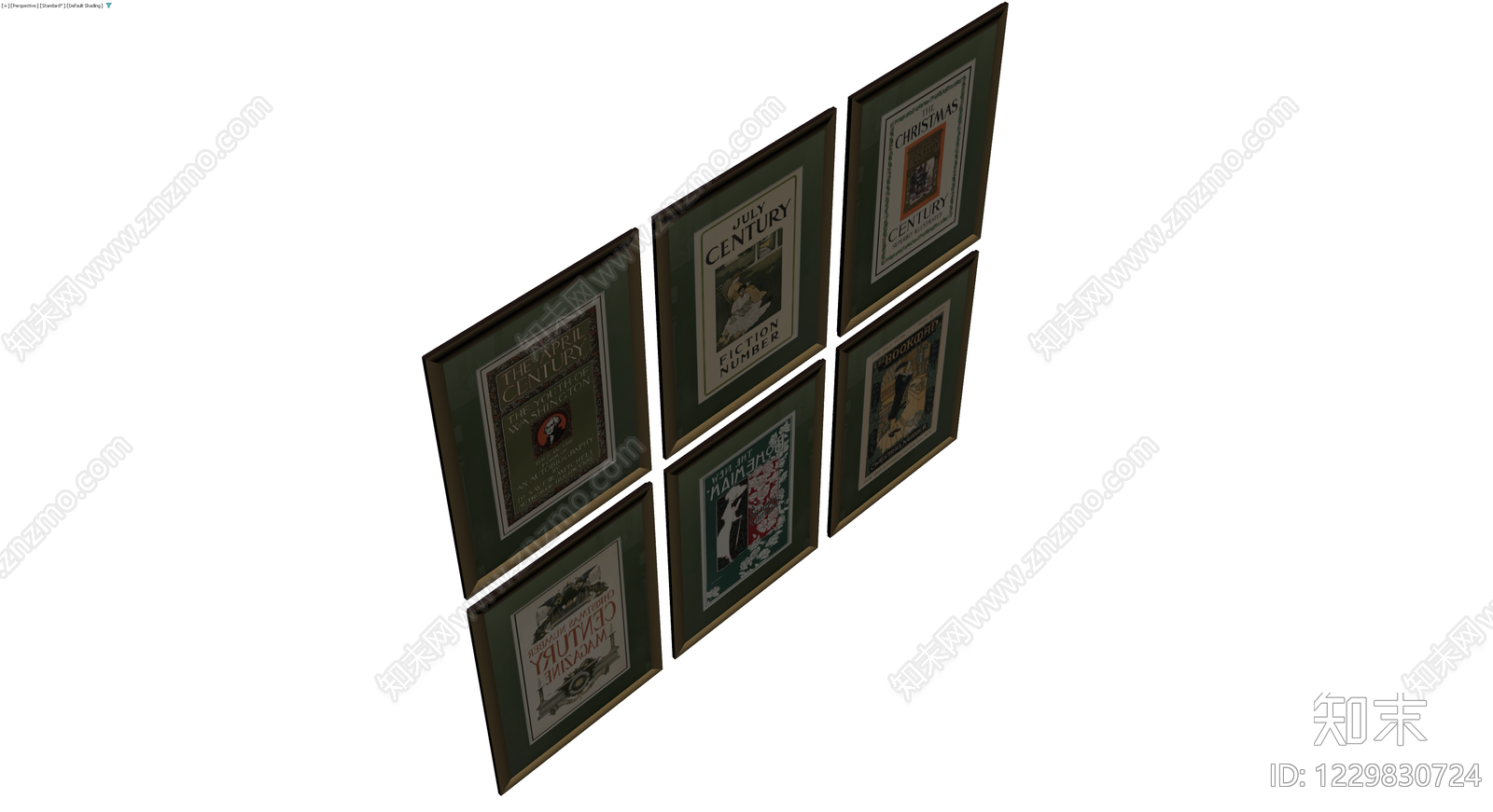复古挂画组合3D模型下载【ID:1229830724】