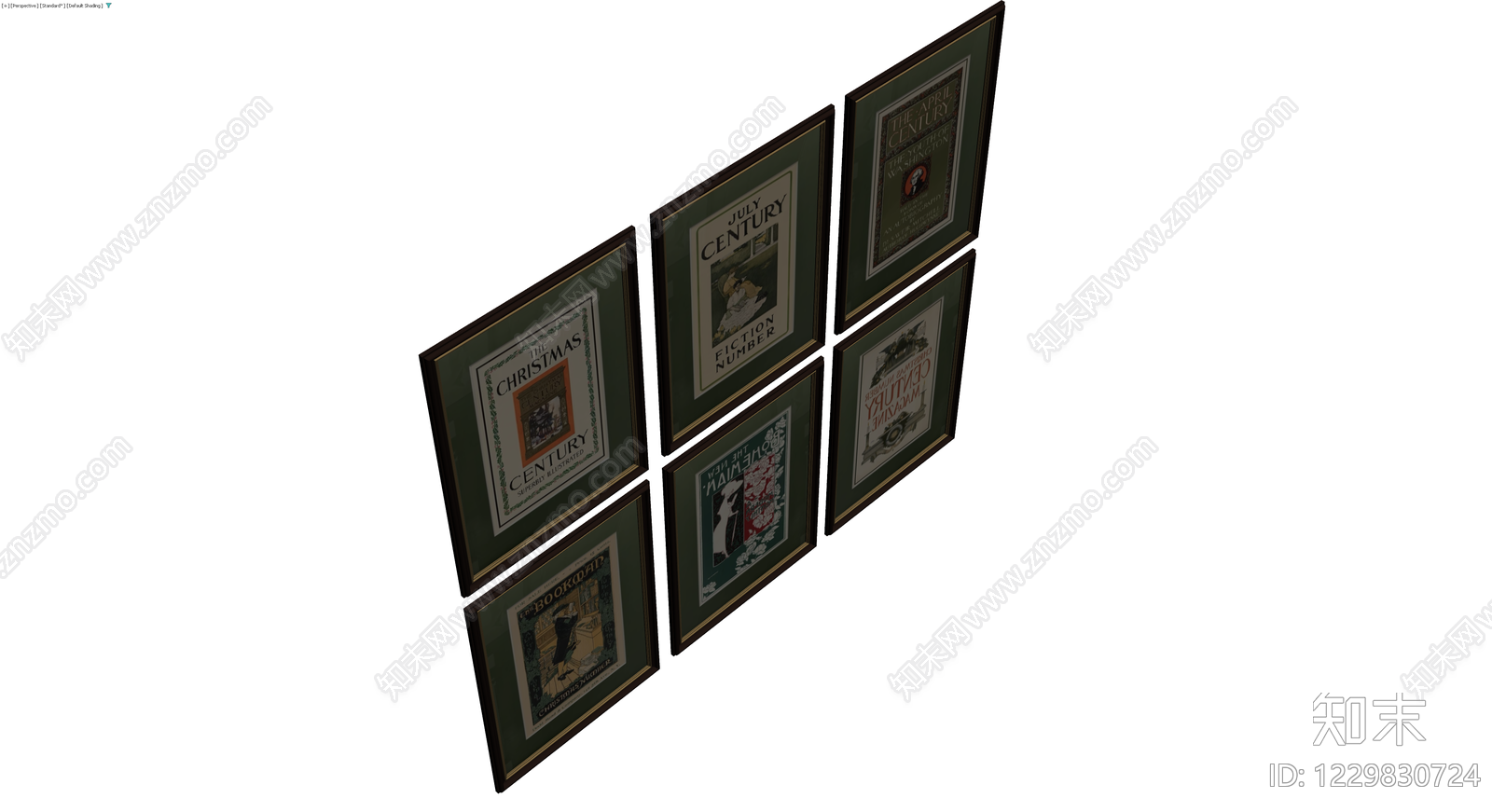 复古挂画组合3D模型下载【ID:1229830724】