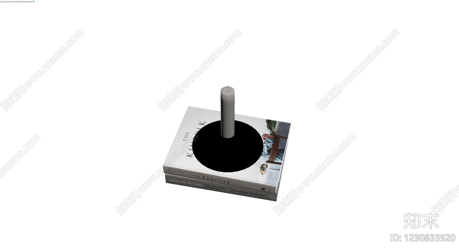 书本堆叠烛台摆件3D模型下载【ID:1230833920】