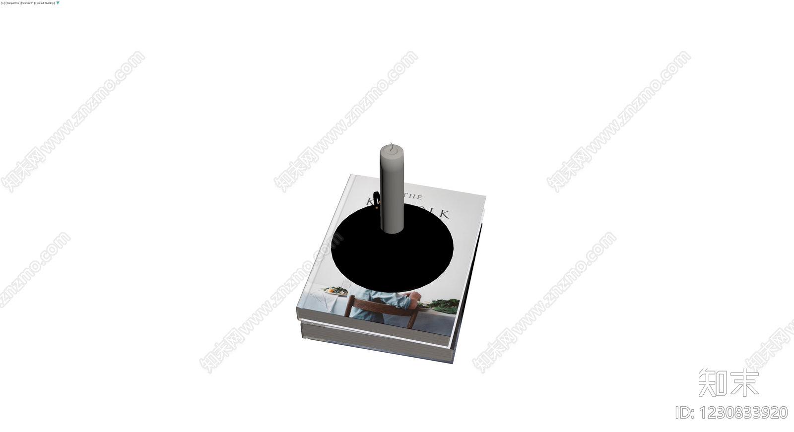 书本堆叠烛台摆件3D模型下载【ID:1230833920】