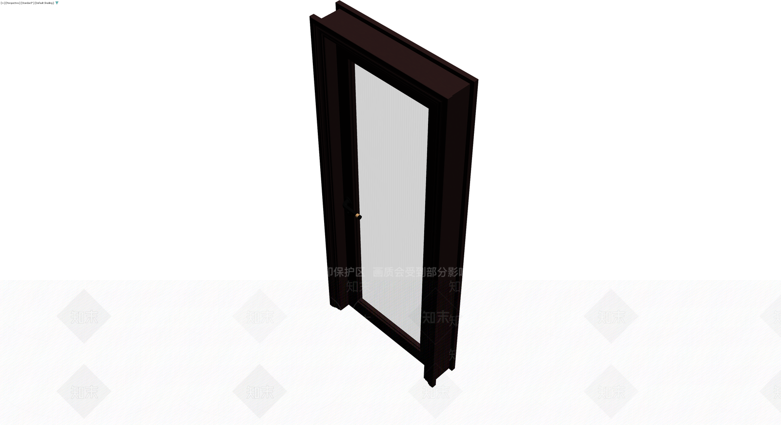 深棕色带玻璃单开门3D模型下载【ID:1230683273】