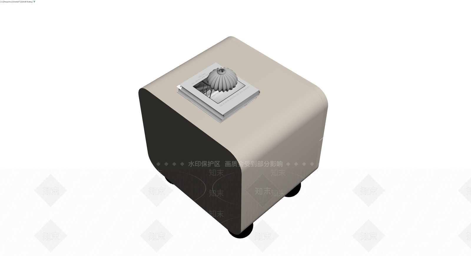 双抽屉圆角床头柜3D模型下载【ID:1229909749】