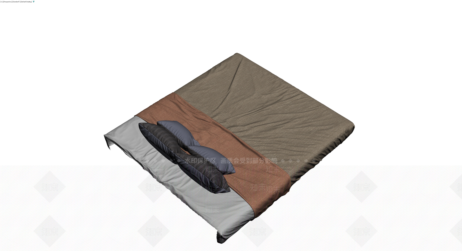双人床铺陈组合3D模型下载【ID:1230719476】