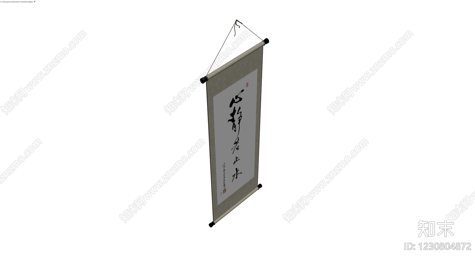 书法挂轴装饰画3D模型下载【ID:1230804872】