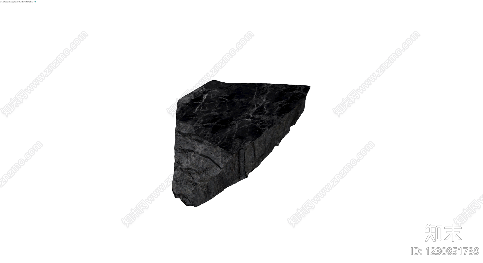 黑色大理石景观石3D模型下载【ID:1230851739】