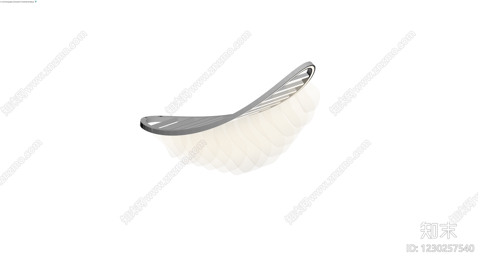 椭圆形格栅吊灯3D模型下载【ID:1230257540】
