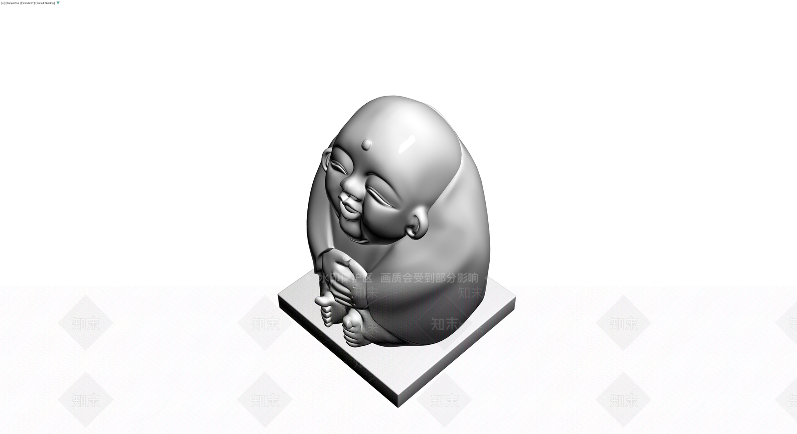 卡通弥勒佛坐姿雕塑3D模型下载【ID:1230466508】