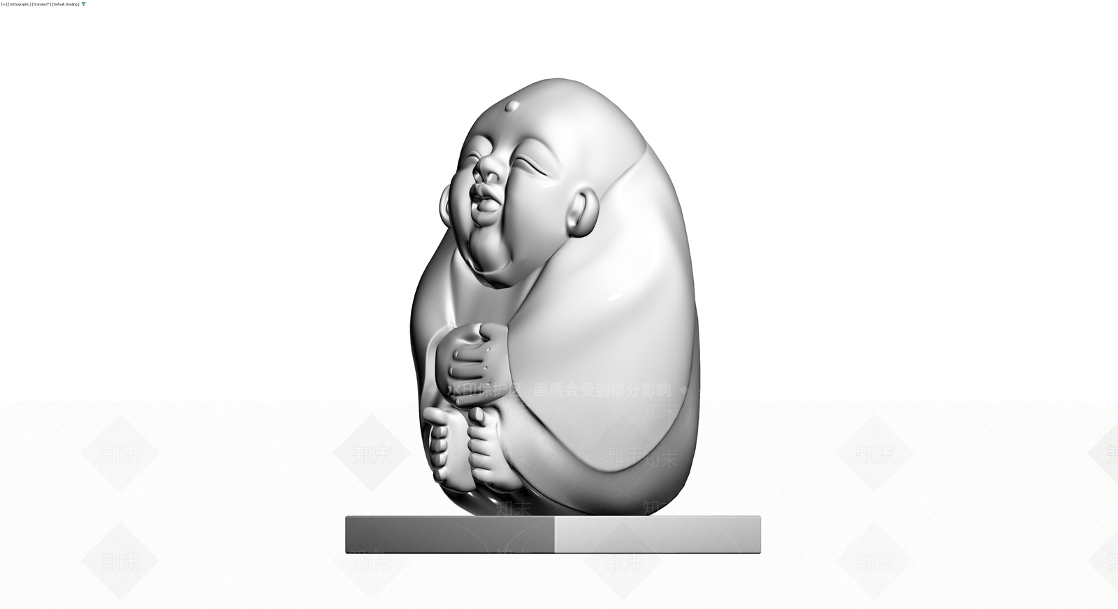 卡通弥勒佛坐姿雕塑3D模型下载【ID:1230466508】