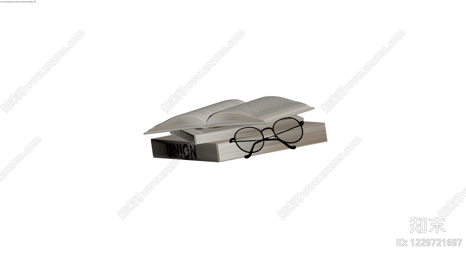 书籍眼镜组合摆件3D模型下载【ID:1229721697】