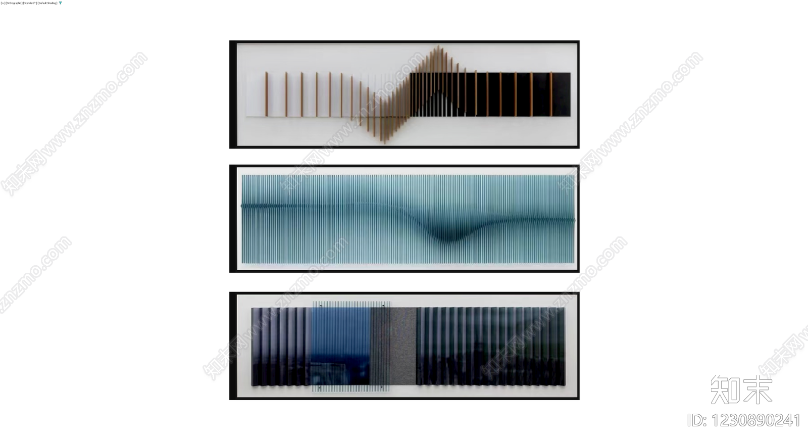 竖条艺术装饰画3D模型下载【ID:1230890241】