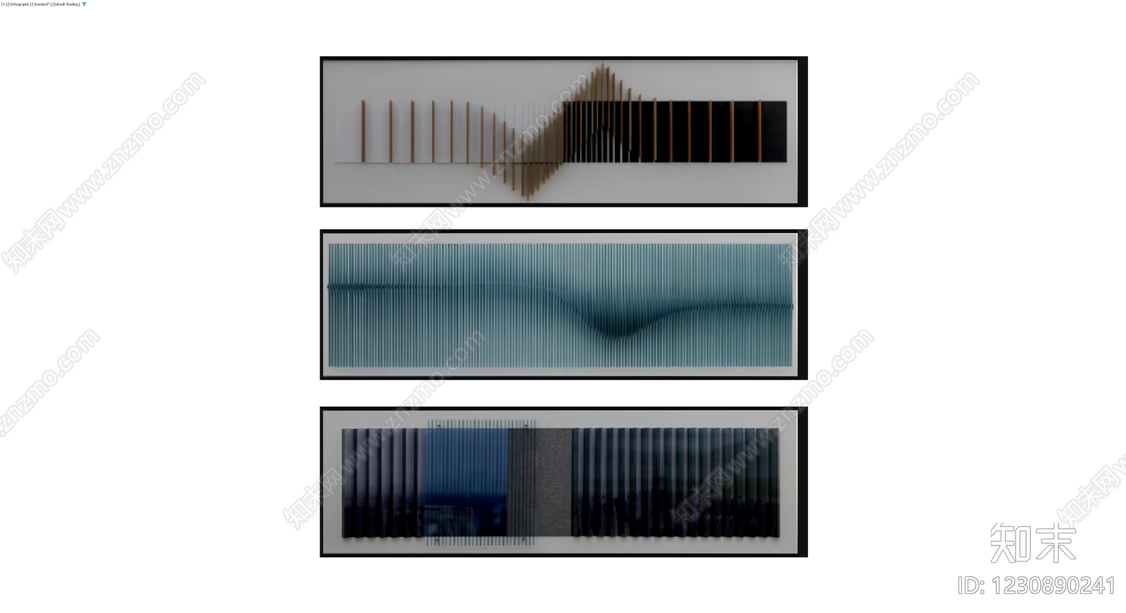 竖条艺术装饰画3D模型下载【ID:1230890241】