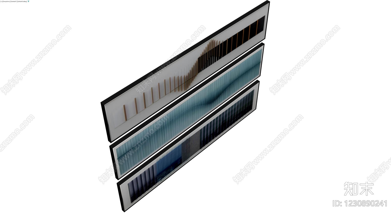 竖条艺术装饰画3D模型下载【ID:1230890241】