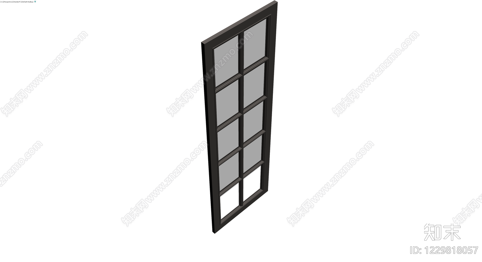 黑框多格玻璃门3D模型下载【ID:1229818057】