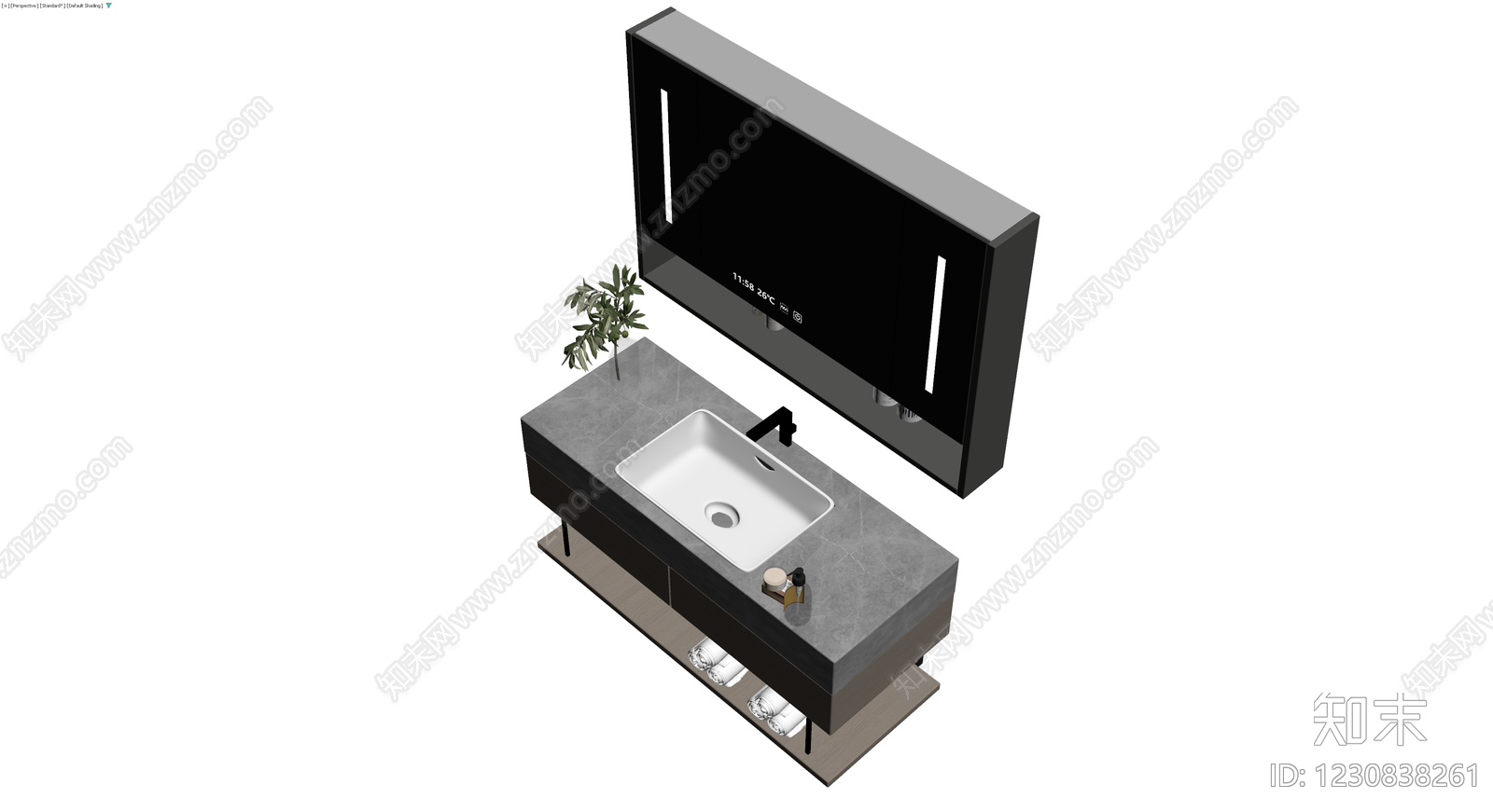 现代浴室柜组合3D模型下载【ID:1230838261】