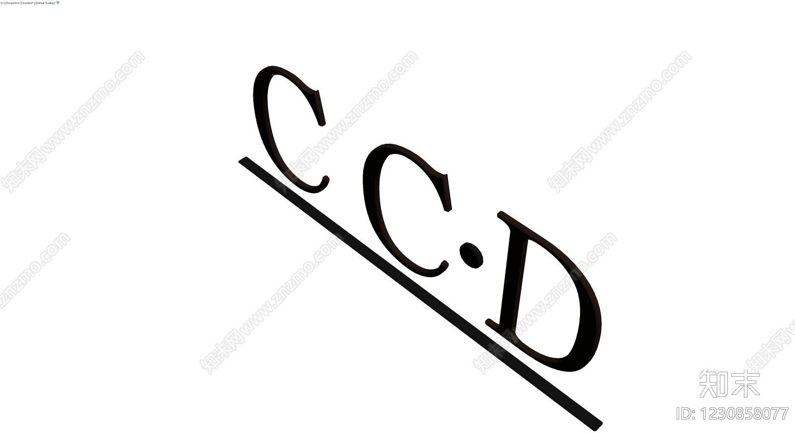 3D立体字母C.C.D装饰3D模型下载【ID:1230858077】
