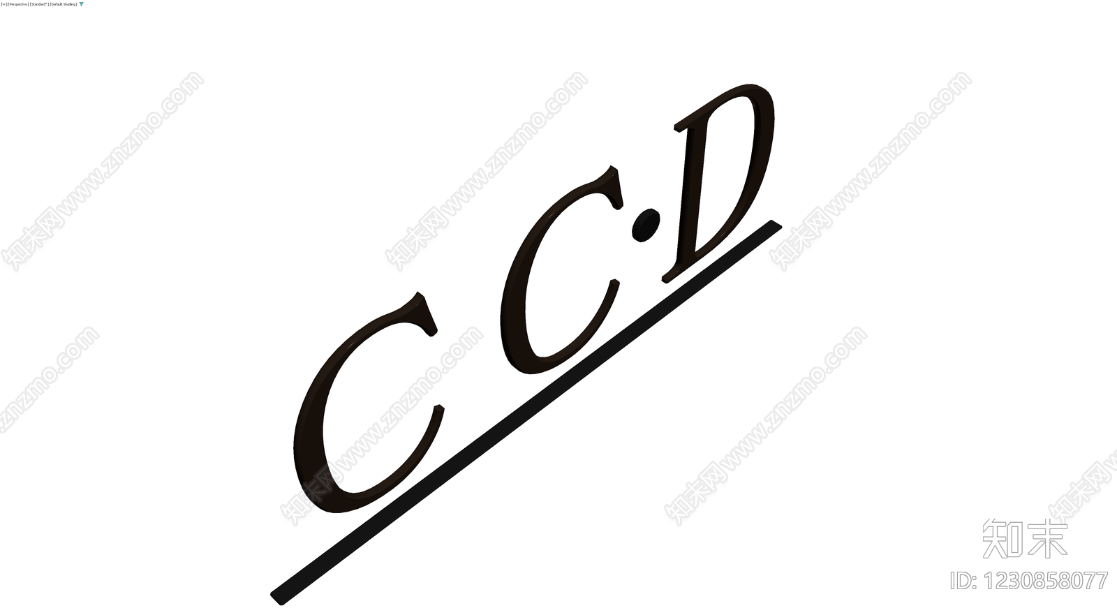 3D立体字母C.C.D装饰3D模型下载【ID:1230858077】