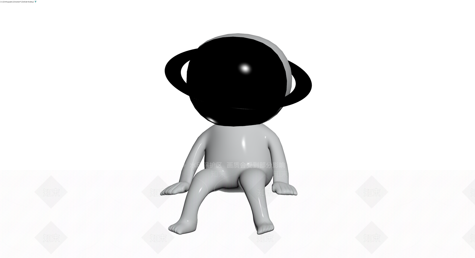 黑头灰身卡通人偶3D模型下载【ID:1230182279】